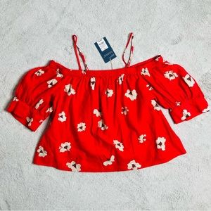 Universal Thread Floral Cropped Blouse - XSmall NWT